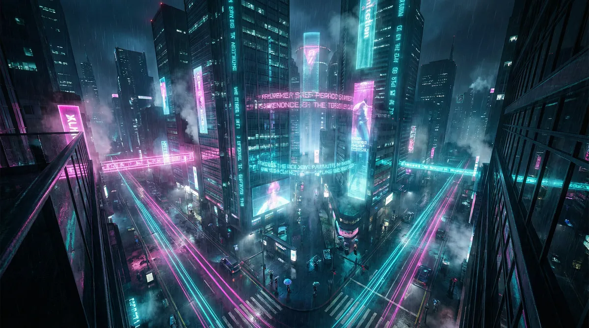 舞乐传奇全集在线观看 竖屏短剧平台首页背景 - 赛博朋克都市夜景